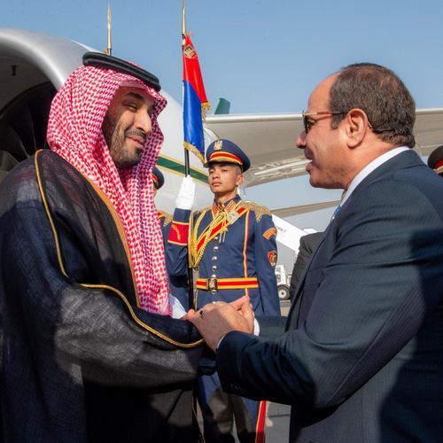 Crown prince greets Trump for elaborate Saudi welcoming ceremonies